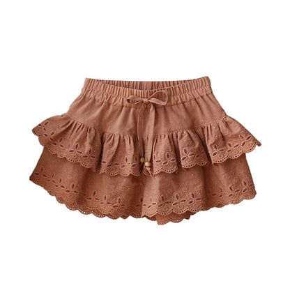 ハーフパンツ・ショートパンツ スカラップレースフリルショートパンツ【mh0009657】