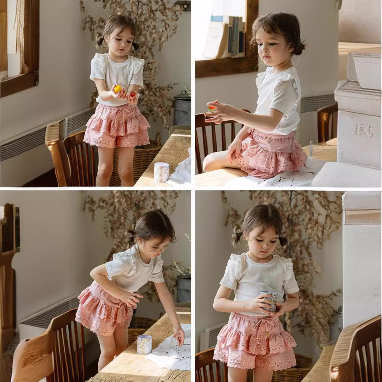 ハーフパンツ・ショートパンツ スカラップレースフリルショートパンツ【mh0009657】