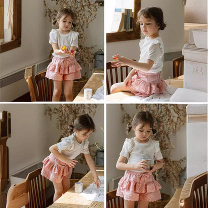 ハーフパンツ・ショートパンツ スカラップレースフリルショートパンツ【mh0009657】