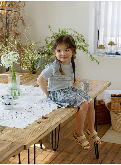 スカート フラワープリント裾レースパンツインスカート【mh0010273】