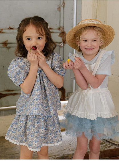 スカート フラワープリント裾レースパンツインスカート【mh0010273】