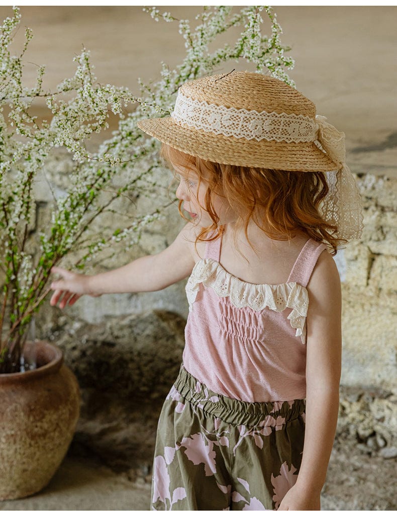 タンクトップ・キャミソール・ノースリーブトップス レースフリルエッジキャミソールトップス【mh0010275】