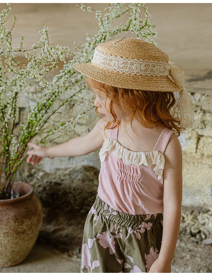 タンクトップ・キャミソール・ノースリーブトップス レースフリルエッジキャミソールトップス【mh0010275】