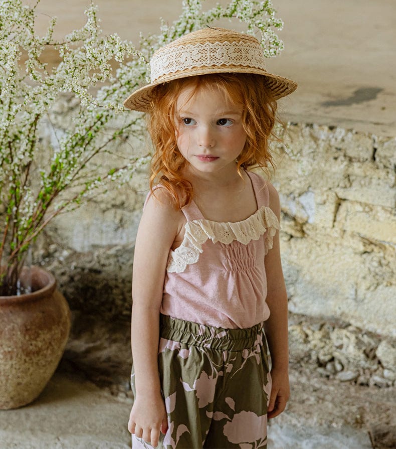 タンクトップ・キャミソール・ノースリーブトップス レースフリルエッジキャミソールトップス【mh0010275】