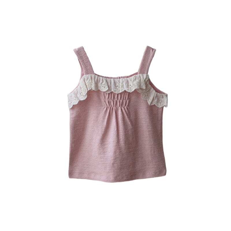 タンクトップ・キャミソール・ノースリーブトップス レースフリルエッジキャミソールトップス【mh0010275】