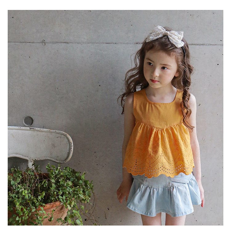 タンクトップ・キャミソール・ノースリーブトップス スカラップレースノースリーブブラウス【mh0010276】