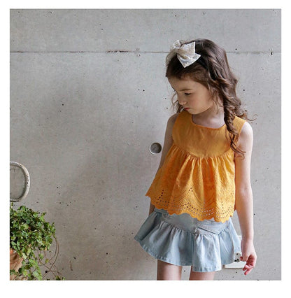 タンクトップ・キャミソール・ノースリーブトップス スカラップレースノースリーブブラウス【mh0010276】