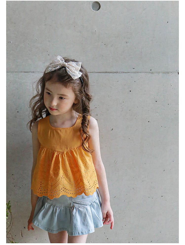 タンクトップ・キャミソール・ノースリーブトップス スカラップレースノースリーブブラウス【mh0010276】