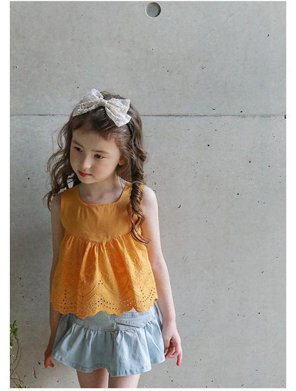 タンクトップ・キャミソール・ノースリーブトップス スカラップレースノースリーブブラウス【mh0010276】