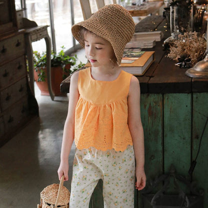 タンクトップ・キャミソール・ノースリーブトップス スカラップレースノースリーブブラウス【mh0010276】