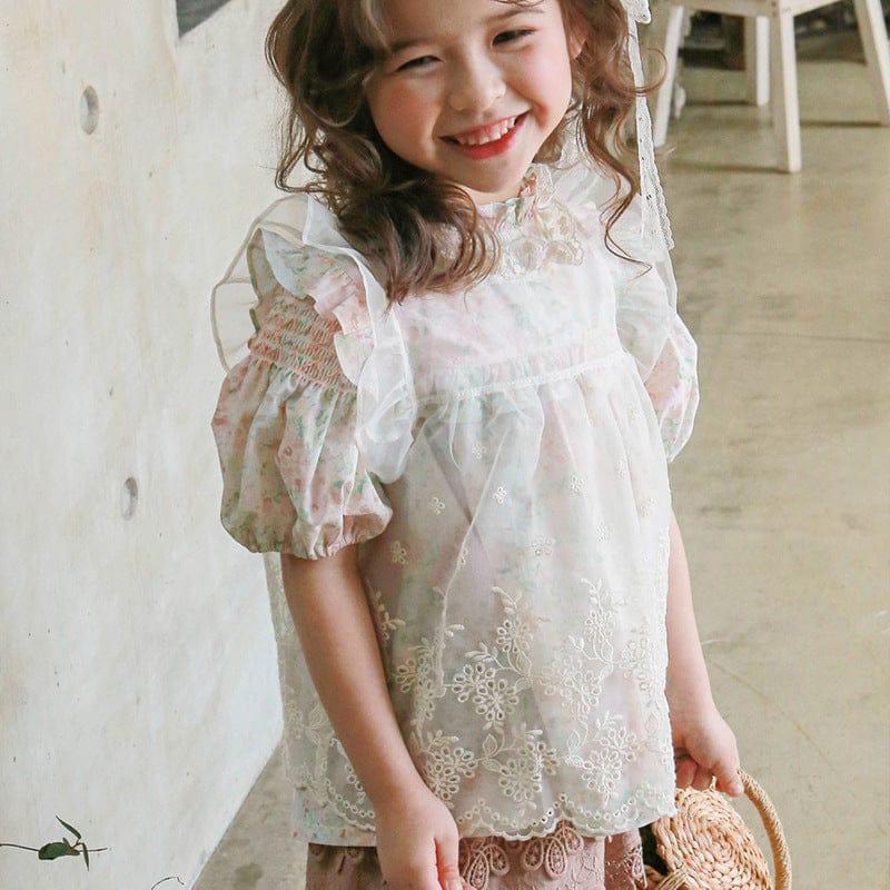 タンクトップ・キャミソール・ノースリーブトップス 刺繍レース重ね着シアーブラウス【mh0010285】