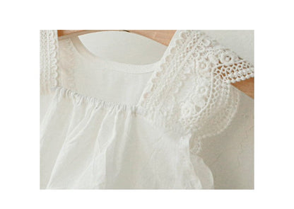 タンクトップ・キャミソール・ノースリーブトップス レースノースリーブチュニックブラウス【mh0010286】