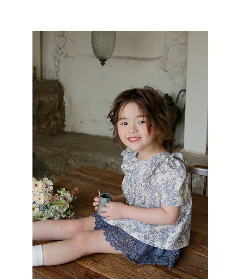 半袖シャツ・ブラウス フリルショルダー半袖パフスリーブブラウス【mh0010289】