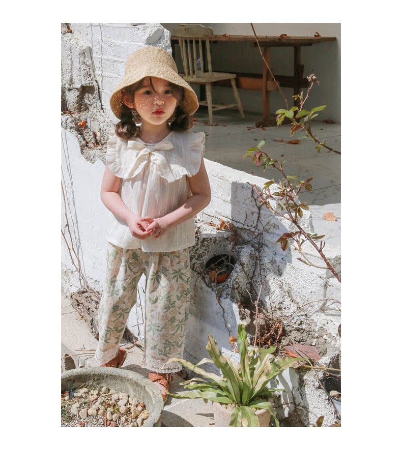 タンクトップ・キャミソール・ノースリーブトップス リボンビッグ襟ノースリーブブラウス【mh0010292】