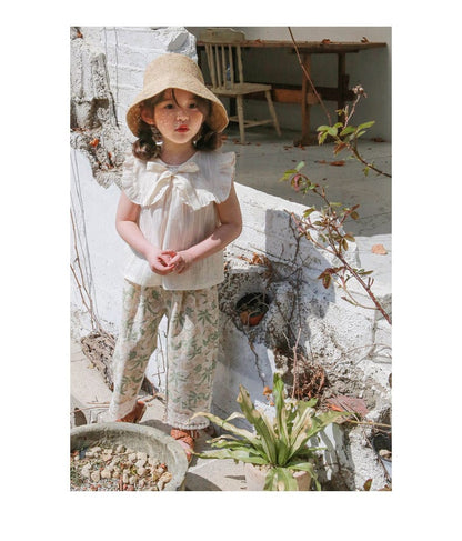 タンクトップ・キャミソール・ノースリーブトップス リボンビッグ襟ノースリーブブラウス【mh0010292】