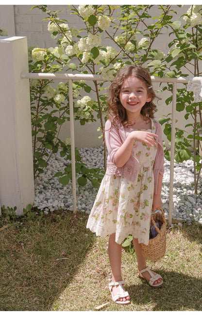 ノースリーブワンピース フラワープリントバックリボンノースリーブワンピース【mh0010295】