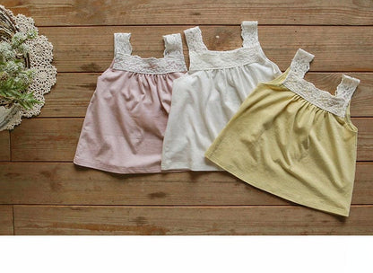 タンクトップ・キャミソール・ノースリーブトップス レースエッジノースリーブスクエアネックトップス【mh0010297】