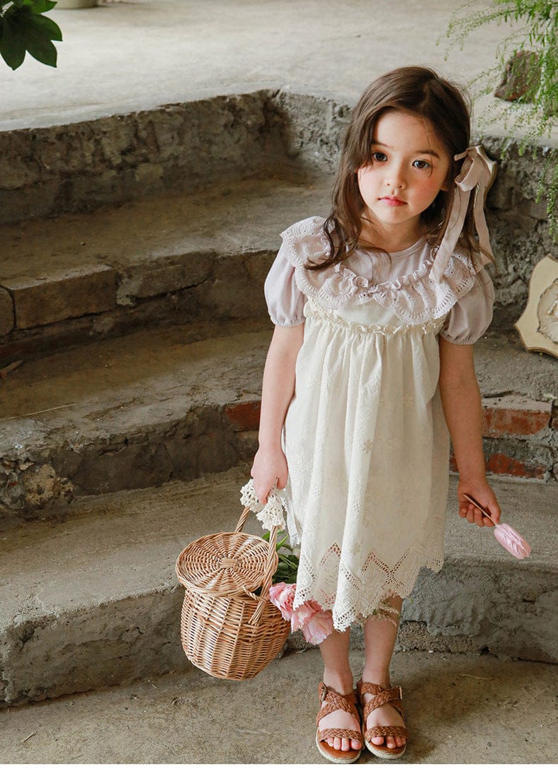 ノースリーブワンピース スカラップレースキャミソールワンピース【mh0010298】