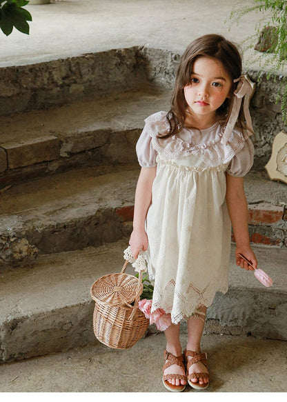 ノースリーブワンピース スカラップレースキャミソールワンピース【mh0010298】