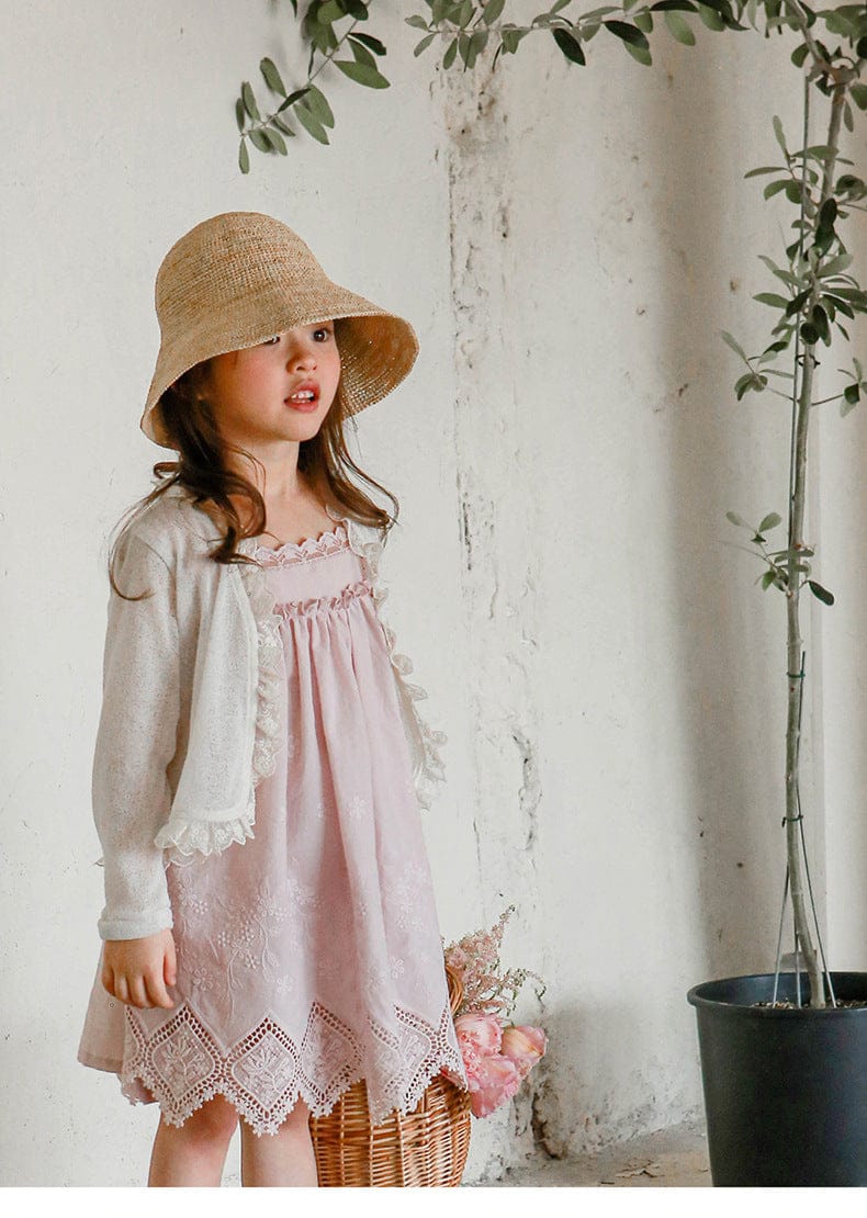 ノースリーブワンピース スカラップレースキャミソールワンピース【mh0010298】