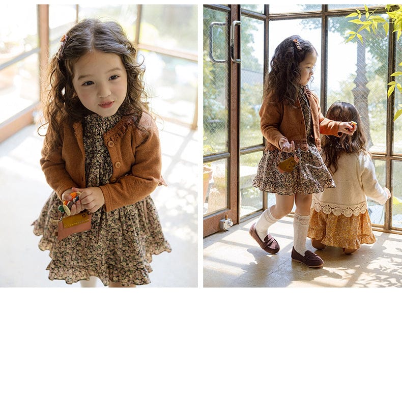 スカート 小花柄フリルフレアスカートウエストリボン【mh0010820】