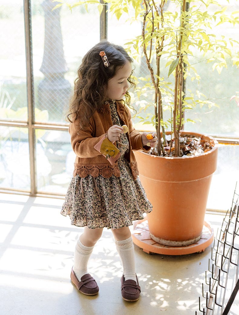 スカート 小花柄フリルフレアスカートウエストリボン【mh0010820】