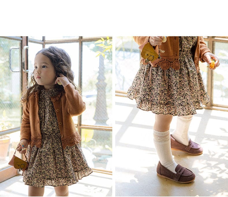 スカート 小花柄フリルフレアスカートウエストリボン【mh0010820】