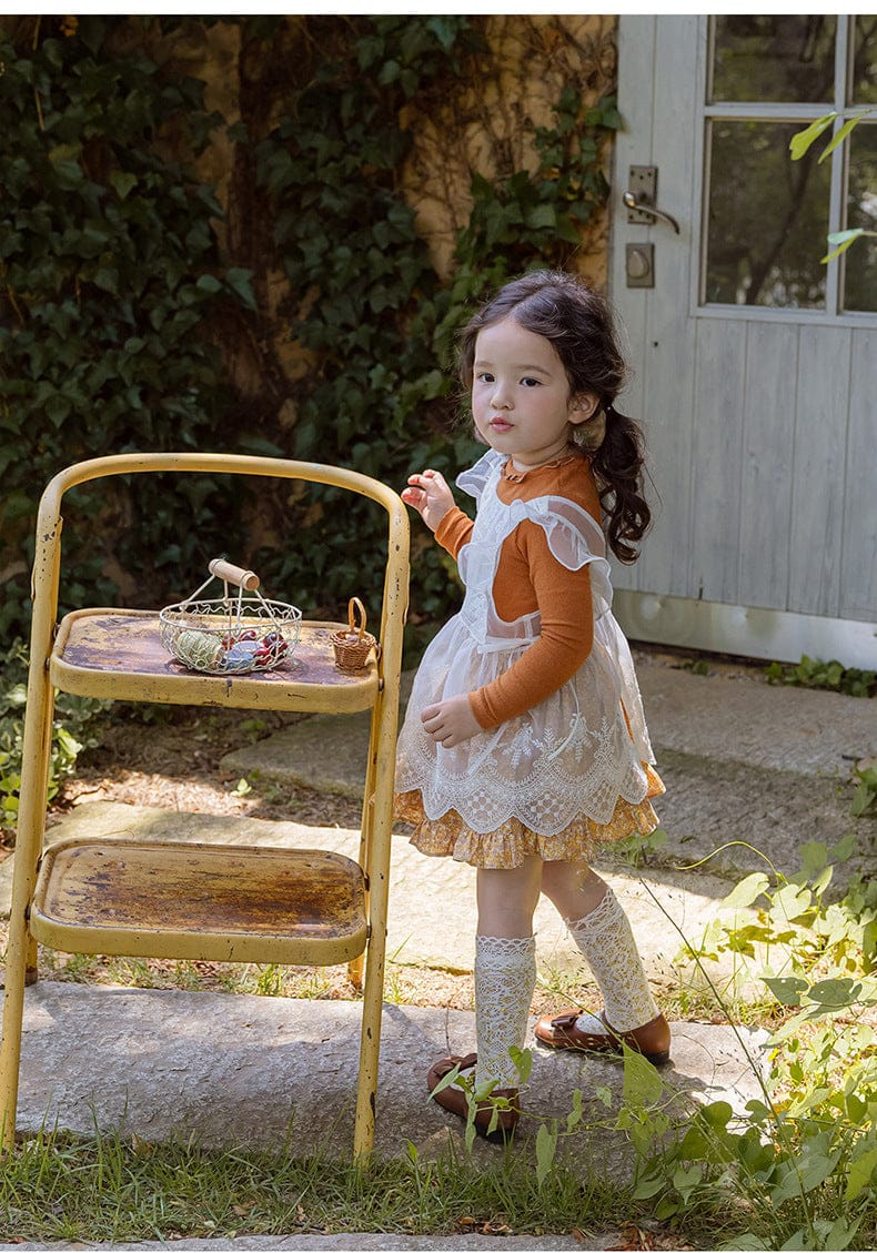 スカート 小花柄フリルフレアスカートウエストリボン【mh0010820】