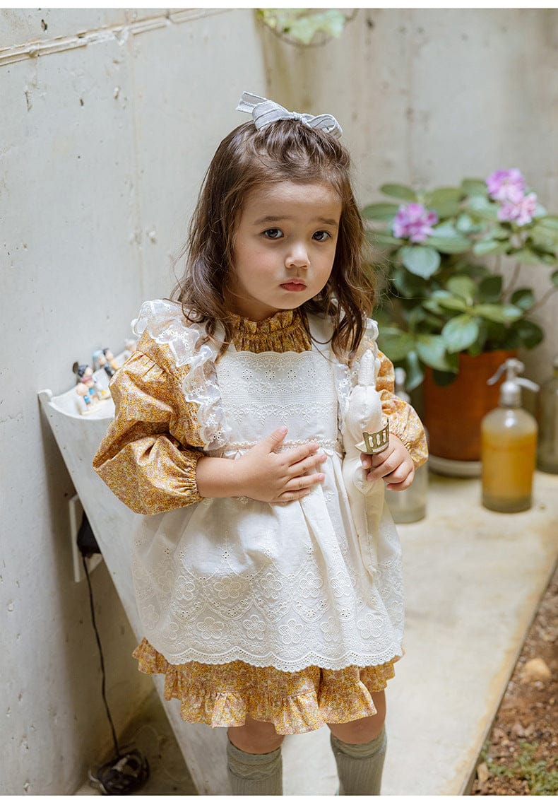 スカート 小花柄フリルフレアスカートウエストリボン【mh0010820】