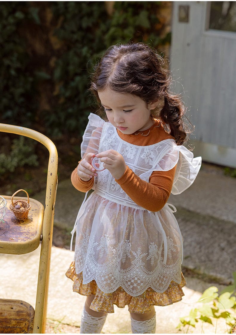 スカート 小花柄フリルフレアスカートウエストリボン【mh0010820】