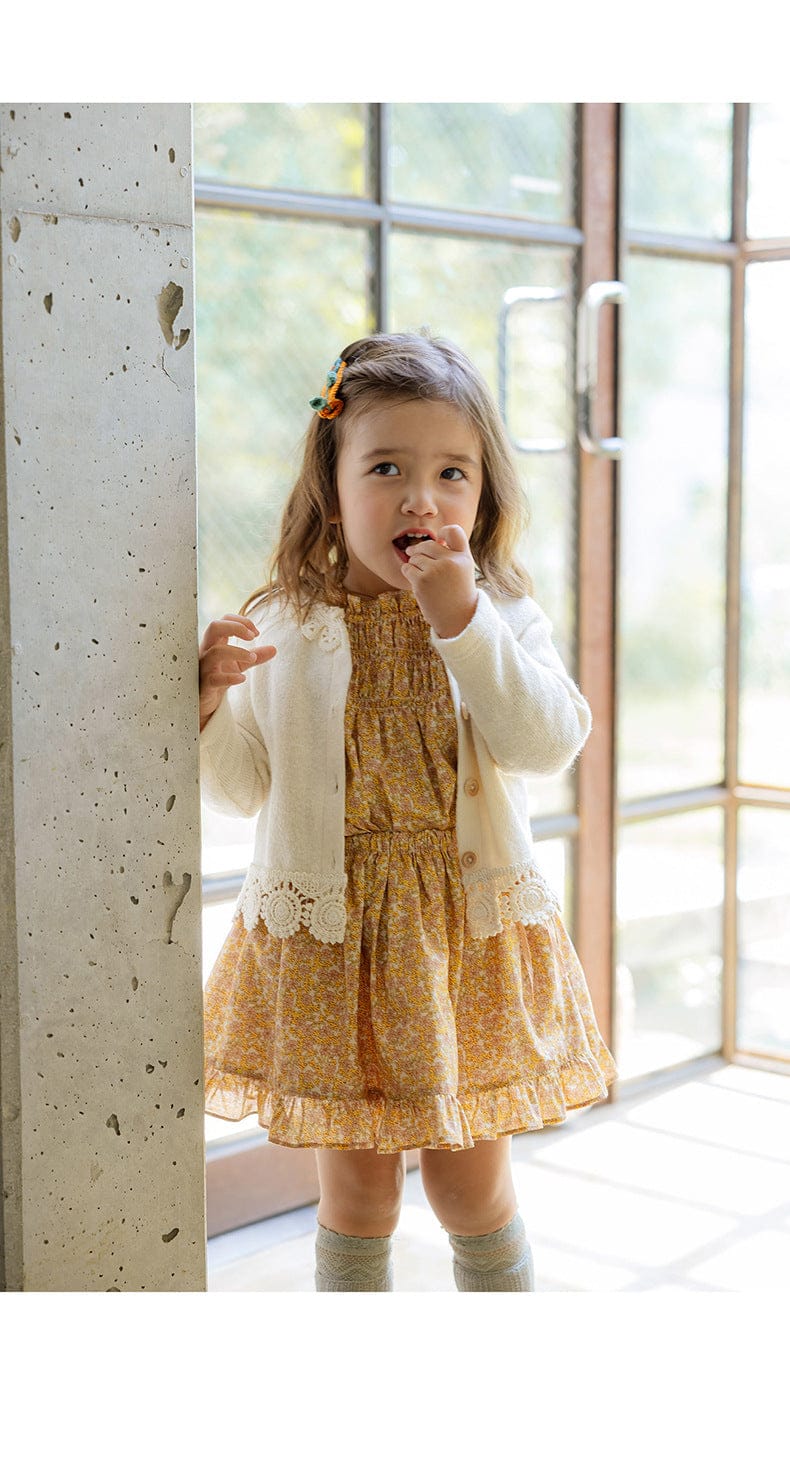 スカート 小花柄フリルフレアスカートウエストリボン【mh0010820】