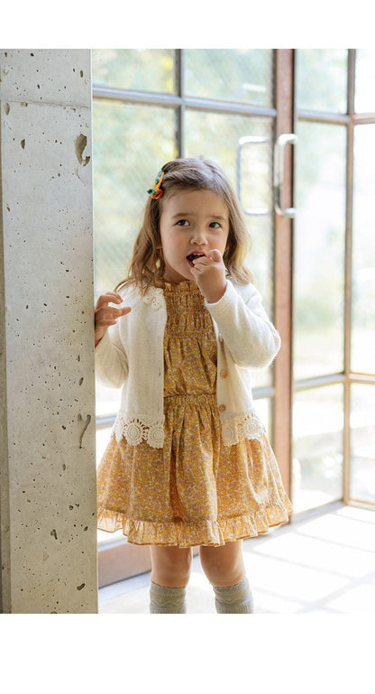 スカート 小花柄フリルフレアスカートウエストリボン【mh0010820】