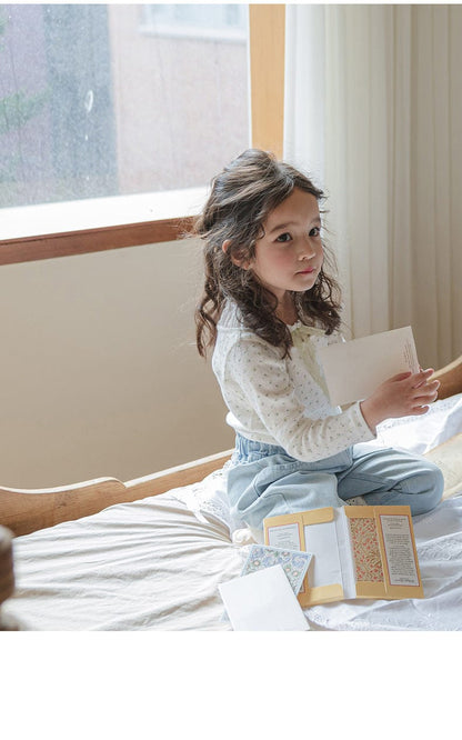 デニムパンツ ハート刺繍レース裾ワイドデニムパンツ【mh0010822】