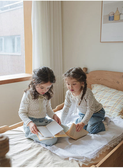 デニムパンツ ハート刺繍レース裾ワイドデニムパンツ【mh0010822】