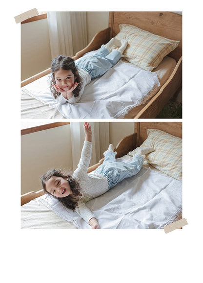 デニムパンツ ハート刺繍レース裾ワイドデニムパンツ【mh0010822】