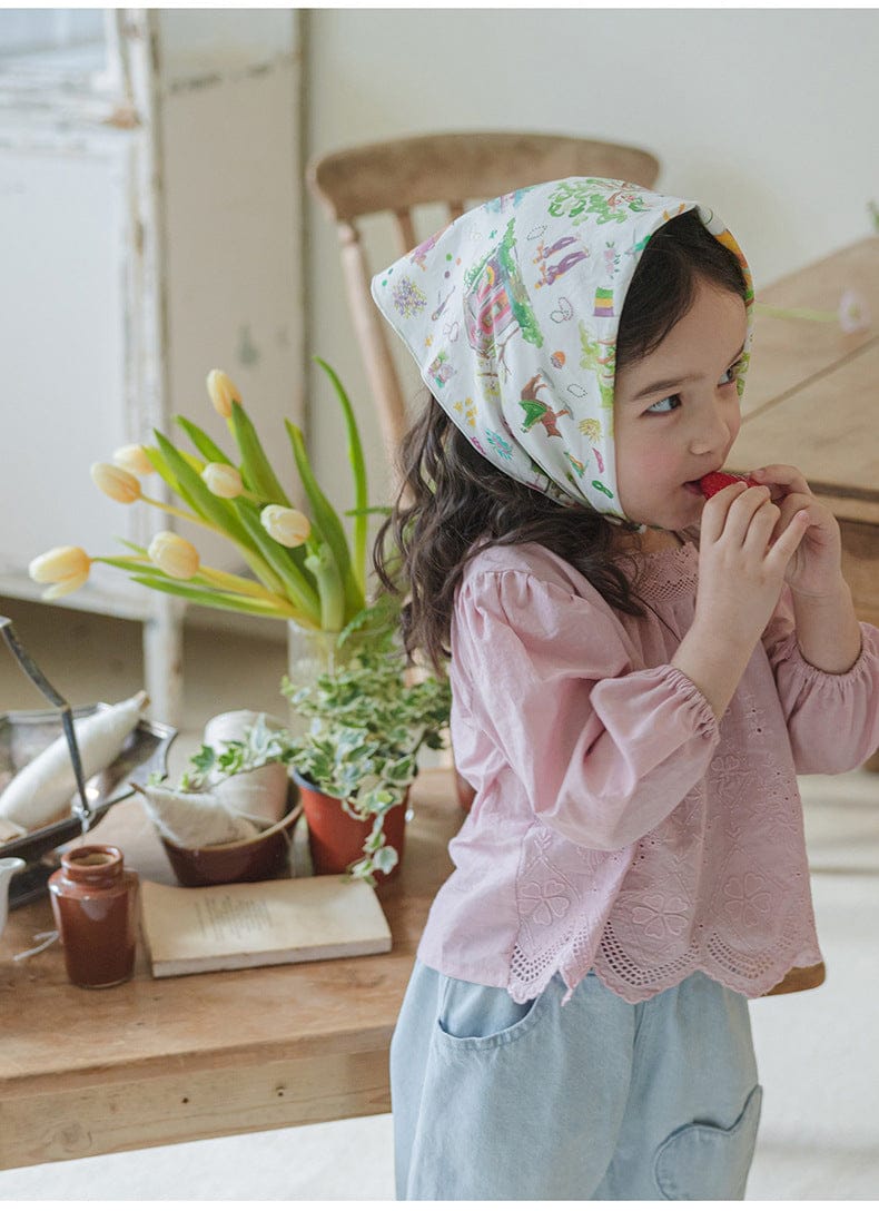 長袖シャツ・ブラウス スクエアネックレースブラウス長袖トップス刺繍カットワーク【mh0010823】