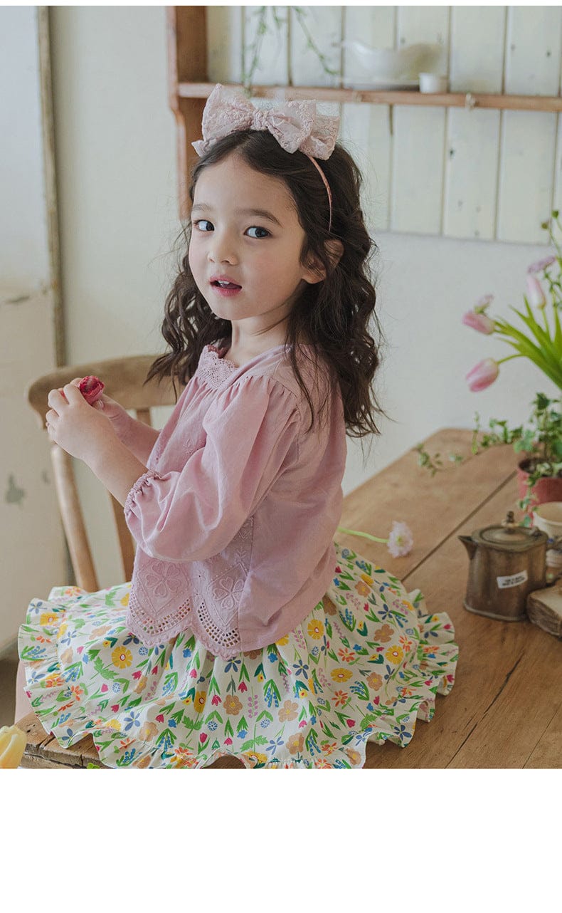 長袖シャツ・ブラウス スクエアネックレースブラウス長袖トップス刺繍カットワーク【mh0010823】