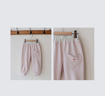 ロングパンツ・スウェットパンツ ハートポケットスウェットパンツ リブウエスト裾リブパンツ【mh0010826】
