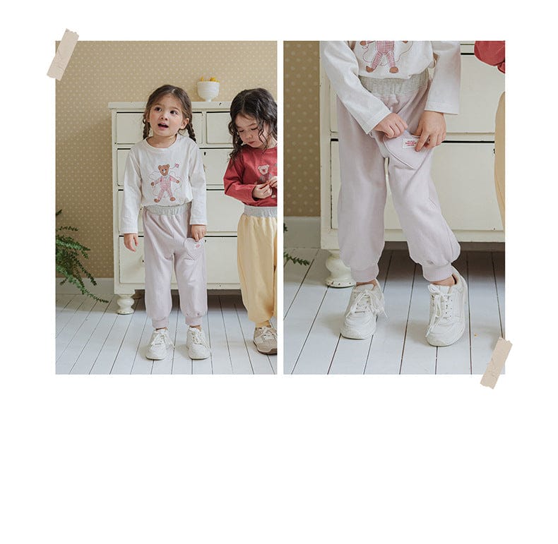 ロングパンツ・スウェットパンツ ハートポケットスウェットパンツ リブウエスト裾リブパンツ【mh0010826】