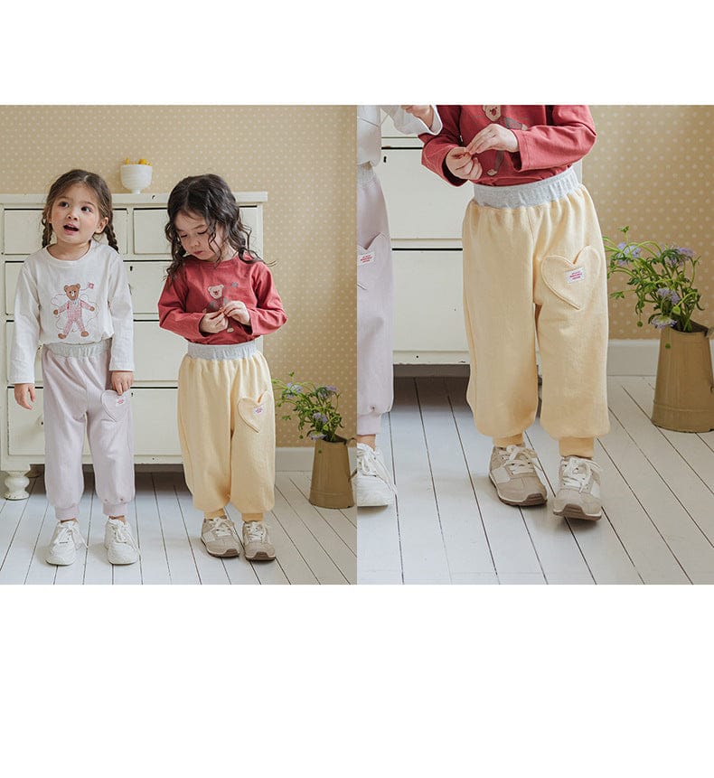 ロングパンツ・スウェットパンツ ハートポケットスウェットパンツ リブウエスト裾リブパンツ【mh0010826】