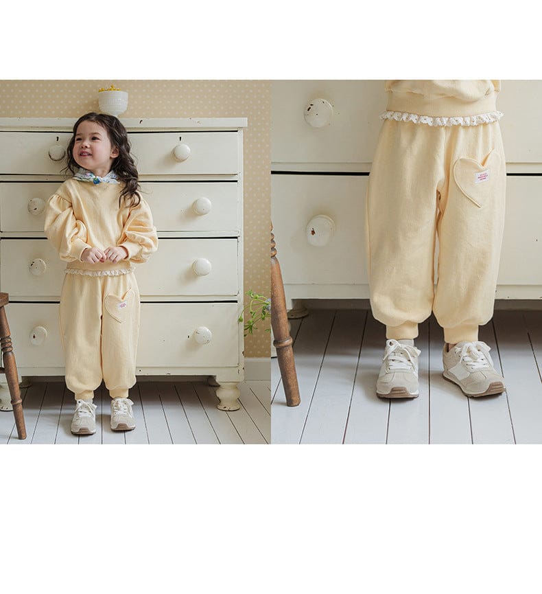 ロングパンツ・スウェットパンツ ハートポケットスウェットパンツ リブウエスト裾リブパンツ【mh0010826】