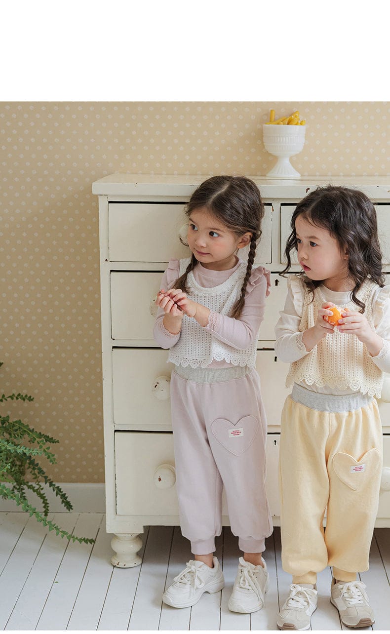 ロングパンツ・スウェットパンツ ハートポケットスウェットパンツ リブウエスト裾リブパンツ【mh0010826】