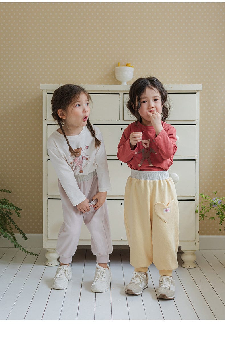 ロングパンツ・スウェットパンツ ハートポケットスウェットパンツ リブウエスト裾リブパンツ【mh0010826】