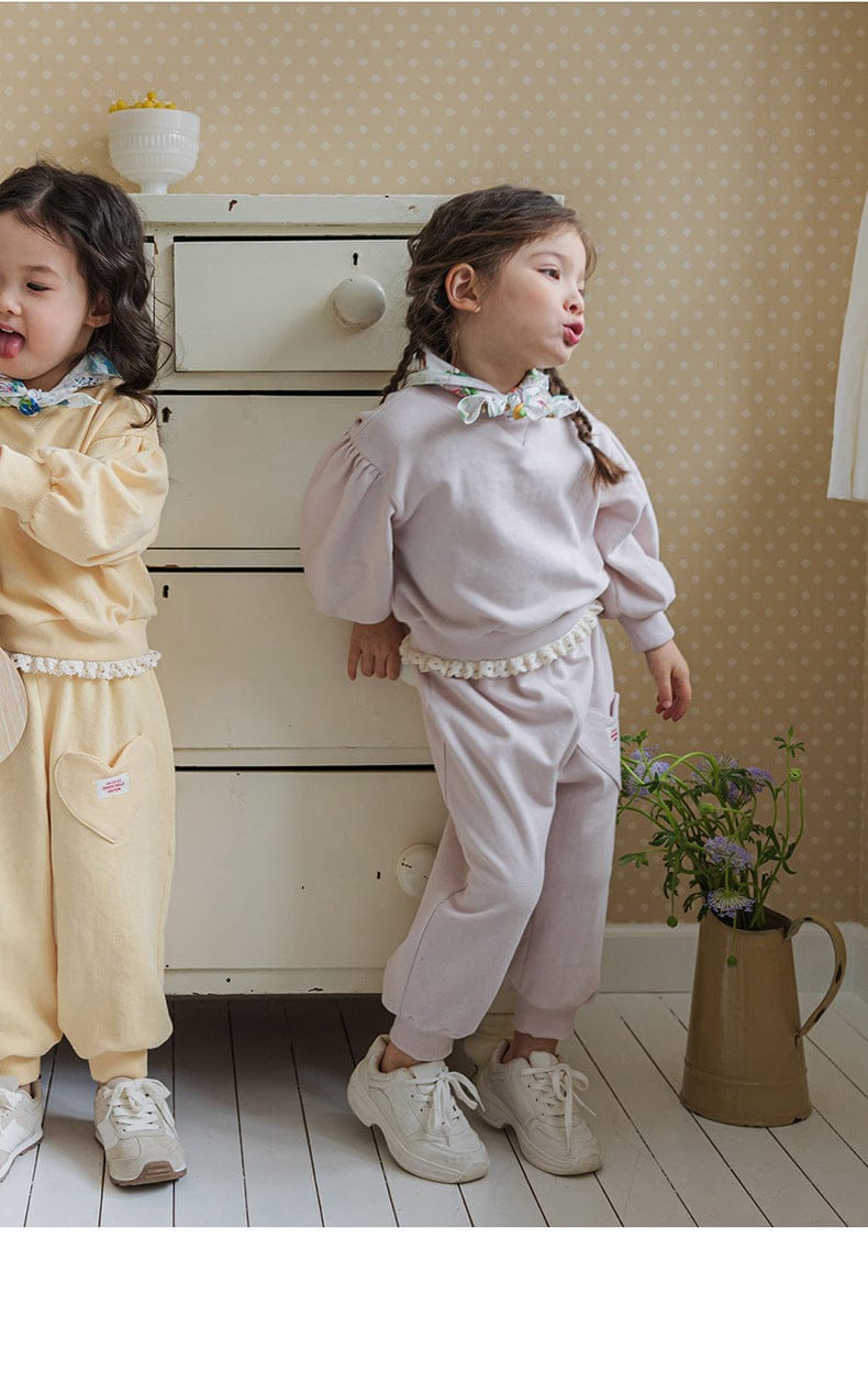 ロングパンツ・スウェットパンツ ハートポケットスウェットパンツ リブウエスト裾リブパンツ【mh0010826】