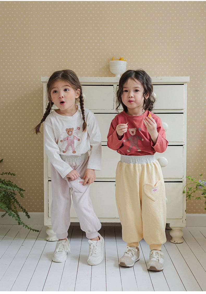 ロングパンツ・スウェットパンツ ハートポケットスウェットパンツ リブウエスト裾リブパンツ【mh0010826】