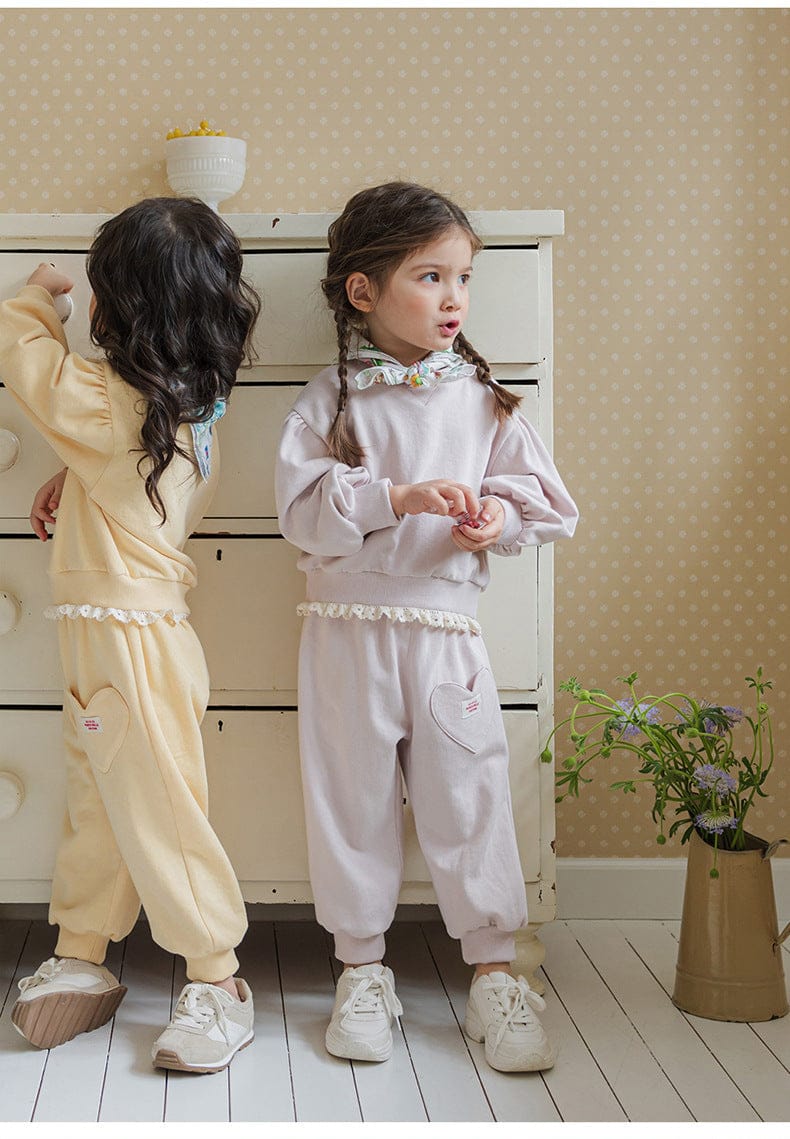 ロングパンツ・スウェットパンツ ハートポケットスウェットパンツ リブウエスト裾リブパンツ【mh0010826】