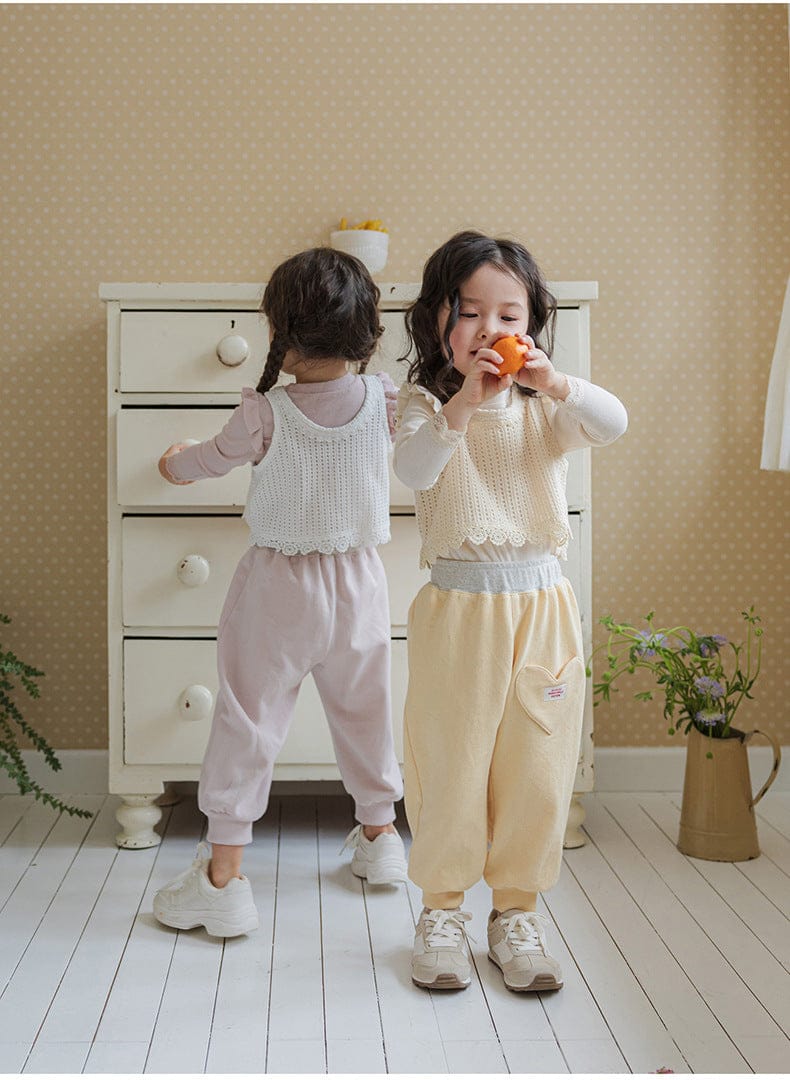 ロングパンツ・スウェットパンツ ハートポケットスウェットパンツ リブウエスト裾リブパンツ【mh0010826】