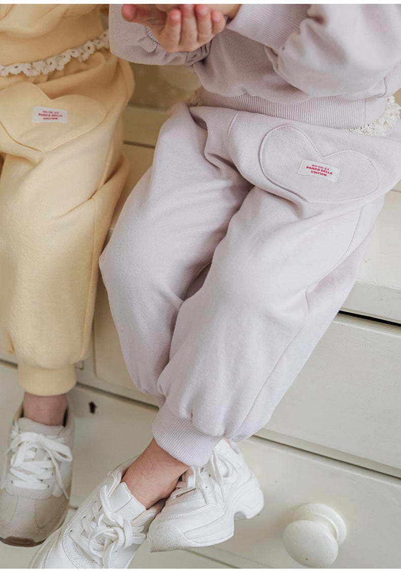 ロングパンツ・スウェットパンツ ハートポケットスウェットパンツ リブウエスト裾リブパンツ【mh0010826】