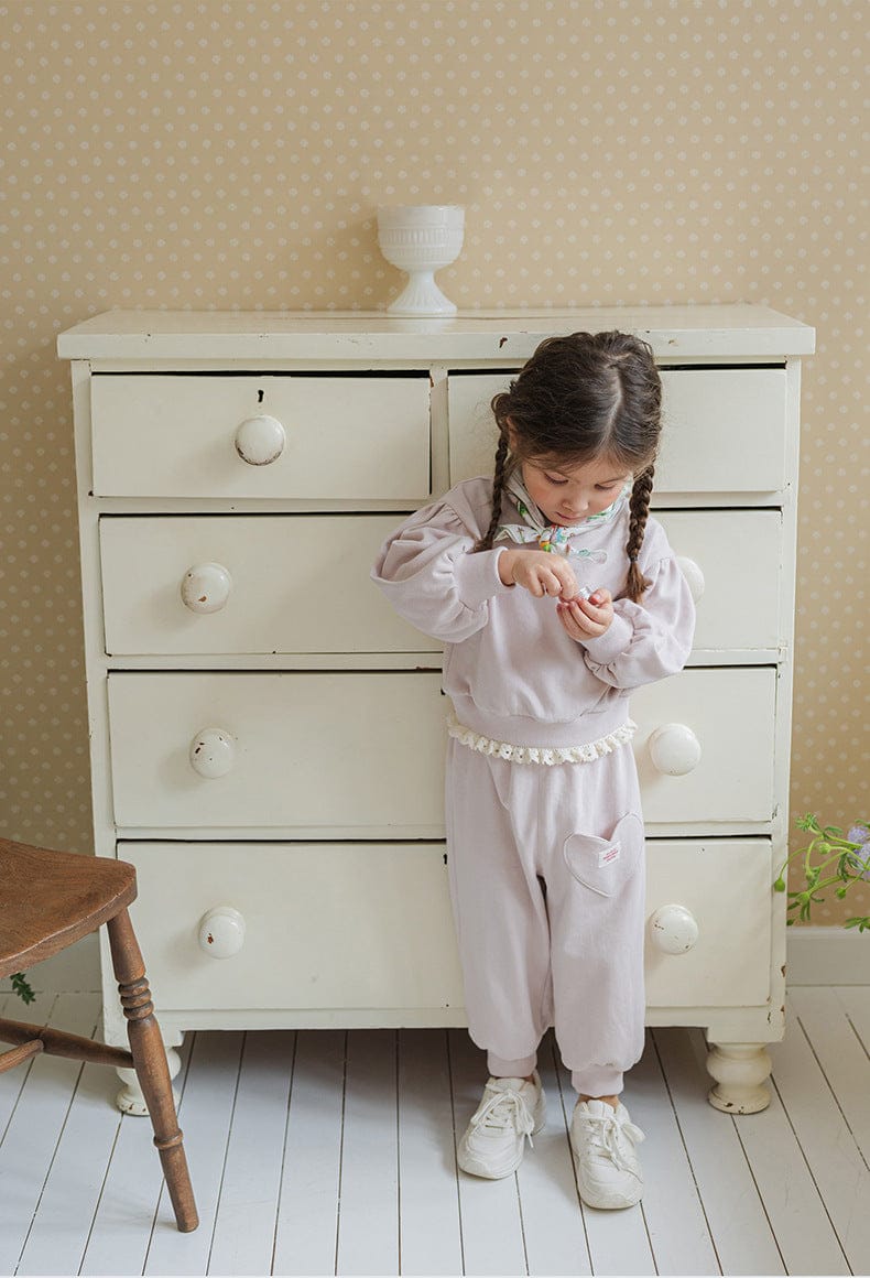 ロングパンツ・スウェットパンツ ハートポケットスウェットパンツ リブウエスト裾リブパンツ【mh0010826】