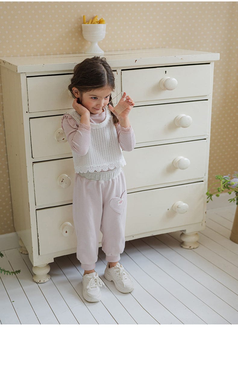 ロングパンツ・スウェットパンツ ハートポケットスウェットパンツ リブウエスト裾リブパンツ【mh0010826】